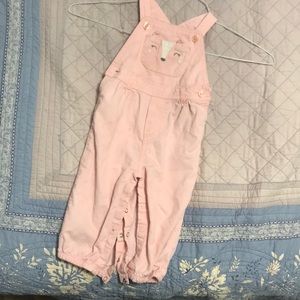 Pink corduroy overalls